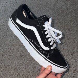 Vans Men's Classic Black and White Sneakers - Suede